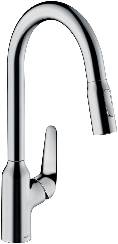 Hansgrohe Spültischmischer Focus M42 mit Ausziehbrause 2jet in Chrom, 360° Schwenkbereich, ComfortZone 220, max. Durchfluss 8 l/min, Auszugslänge bis zu 50 cm