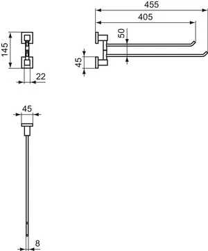 Doppelte Handtuchstange IOM Cube, Chrom Doppelte Handtuchstange IOM Cube, Chrom
