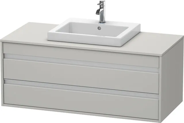 Duravit Waschtischunterschrank wandhängend „Ketho“ 120 × 49,6 × 55 cm Betongrau Matt Duravit Waschtischunterschrank wandhängend „Ketho“ 120 × 49,6 × 55 cm Betongrau Matt
