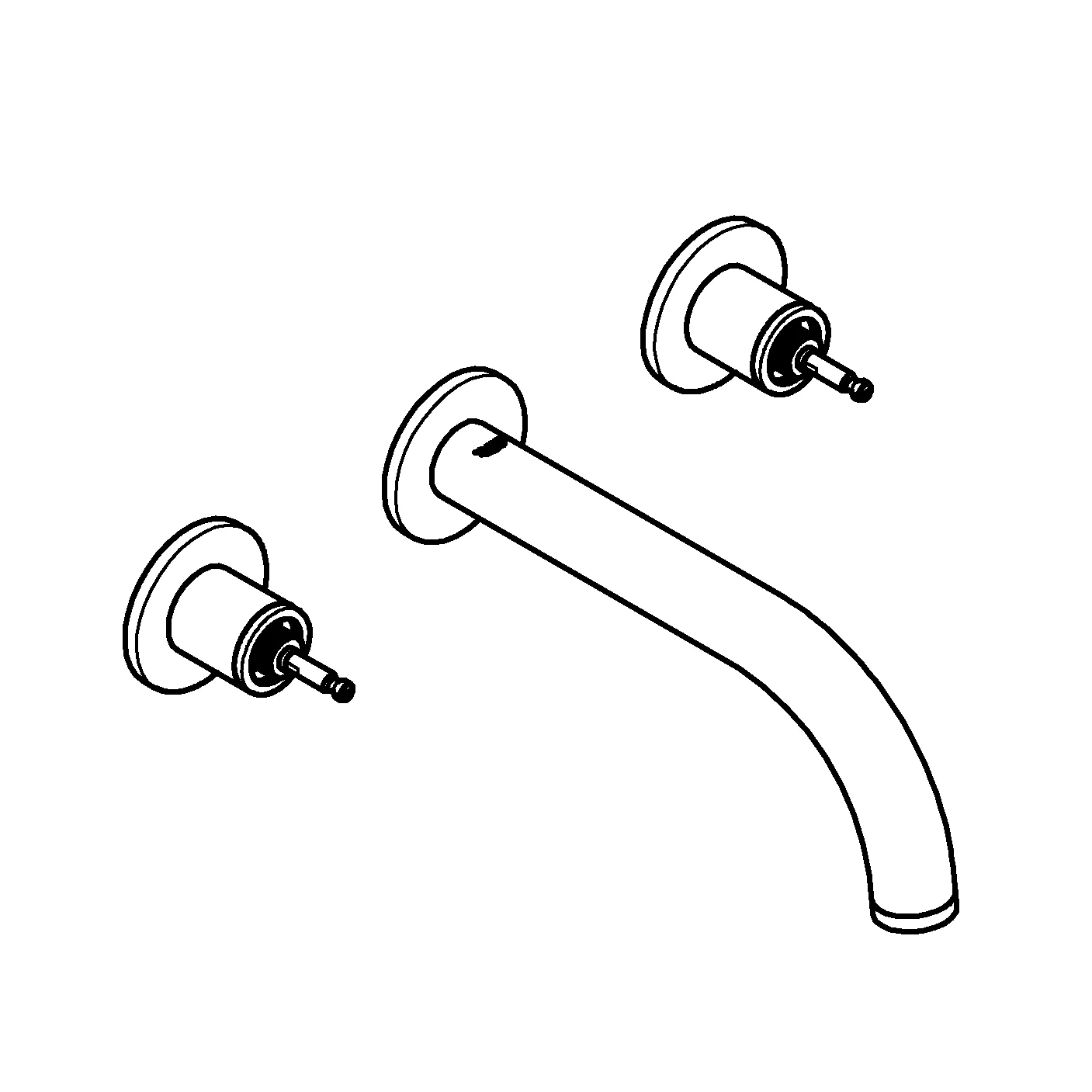 3-Loch-Waschtischbatterie Atrio Private Collection 20587, Wandmontage, Fertigmontageset für 29 025 002, für Hebelgriffe, Stichmaß 200mm, Ausladung 180mm, chrom 3-Loch-Waschtischbatterie Atrio Private Collection 20587, Wandmontage, Fertigmontageset für 29 025 002, für Hebelgriffe, Stichmaß 200mm, Ausladung 180mm, chrom