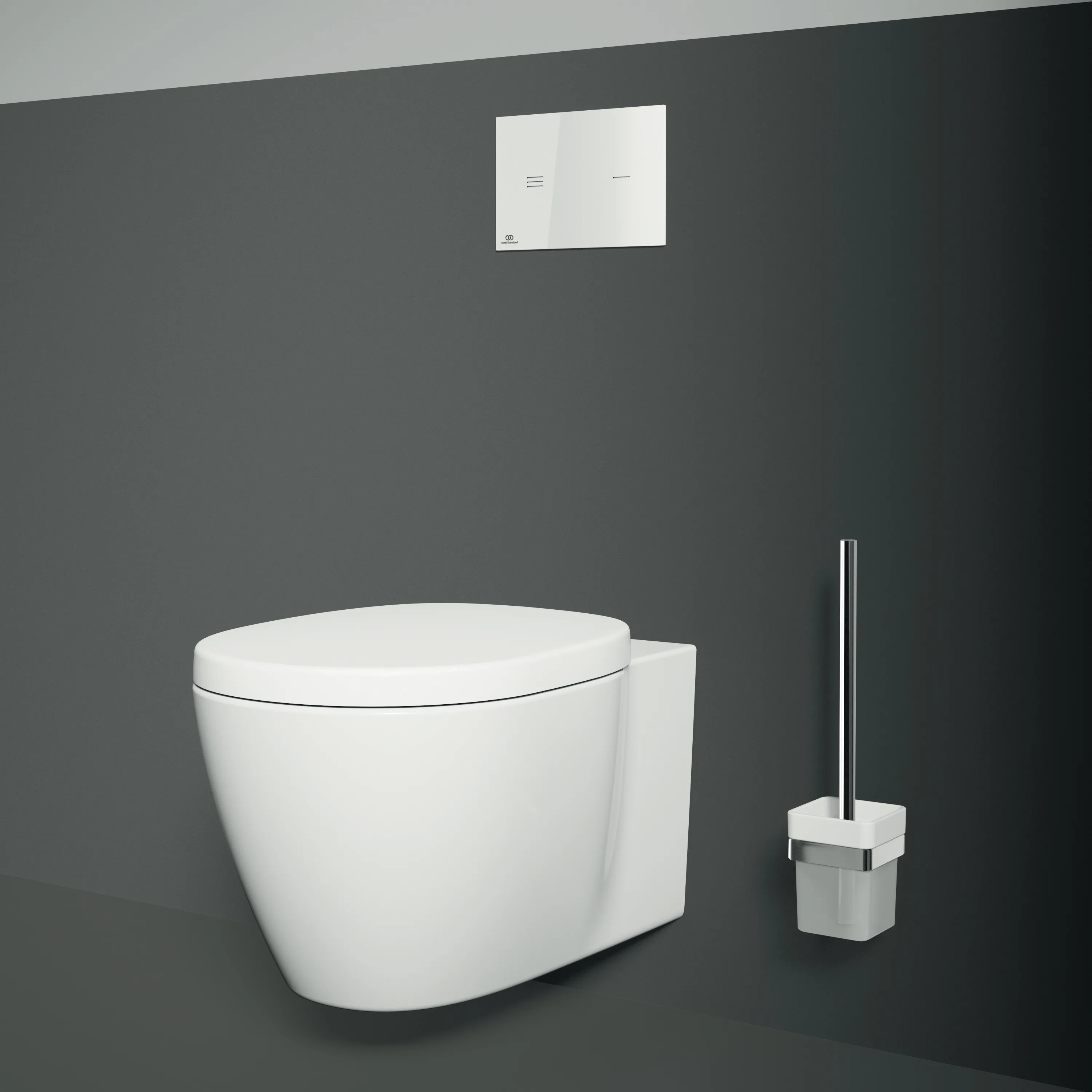 Ideal Standard Toilettenbürstengarnitur „IOMCube“ 9,3 × 38,5 cm, Befestigung verdeckt