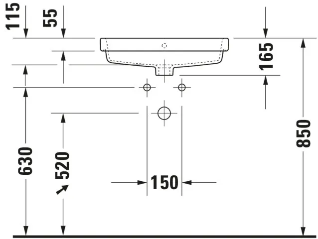 Einbauwaschtisch „Vero Air“, mit Überlauf, Hahnlochposition mittig Einbauwaschtisch „Vero Air“, mit Überlauf, Hahnlochposition mittig