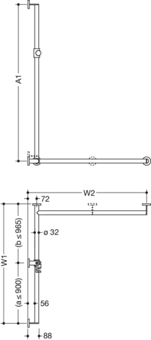 HEWI Haltegriff Ausführung rechts „System 900“ in Anthrazitgrau