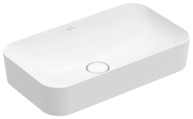 Villeroy & Boch Aufsatzwaschtisch aus TitanCeram „Finion“ 600 × 350 × 115 mm, ohne Hahnlochbohrung in Weiß Alpin, mit CeramicPlus Villeroy & Boch Aufsatzwaschtisch aus TitanCeram „Finion“ 600 × 350 × 115 mm, ohne Hahnlochbohrung in Weiß Alpin, mit CeramicPlus