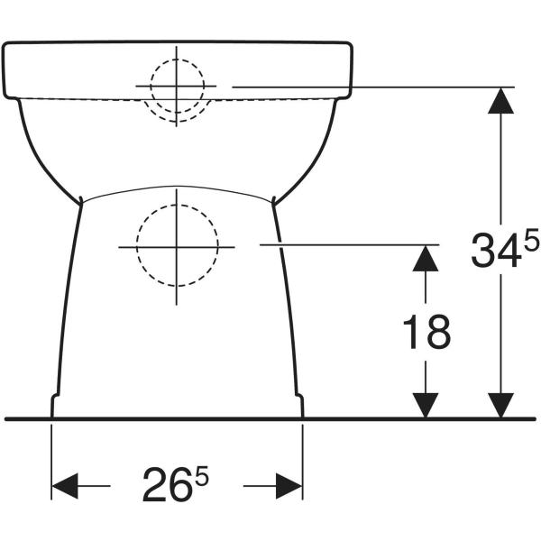 Stand-Flachspül-WC „Renova“ 35,5 × 39 × 47 cm ohne Spülrand