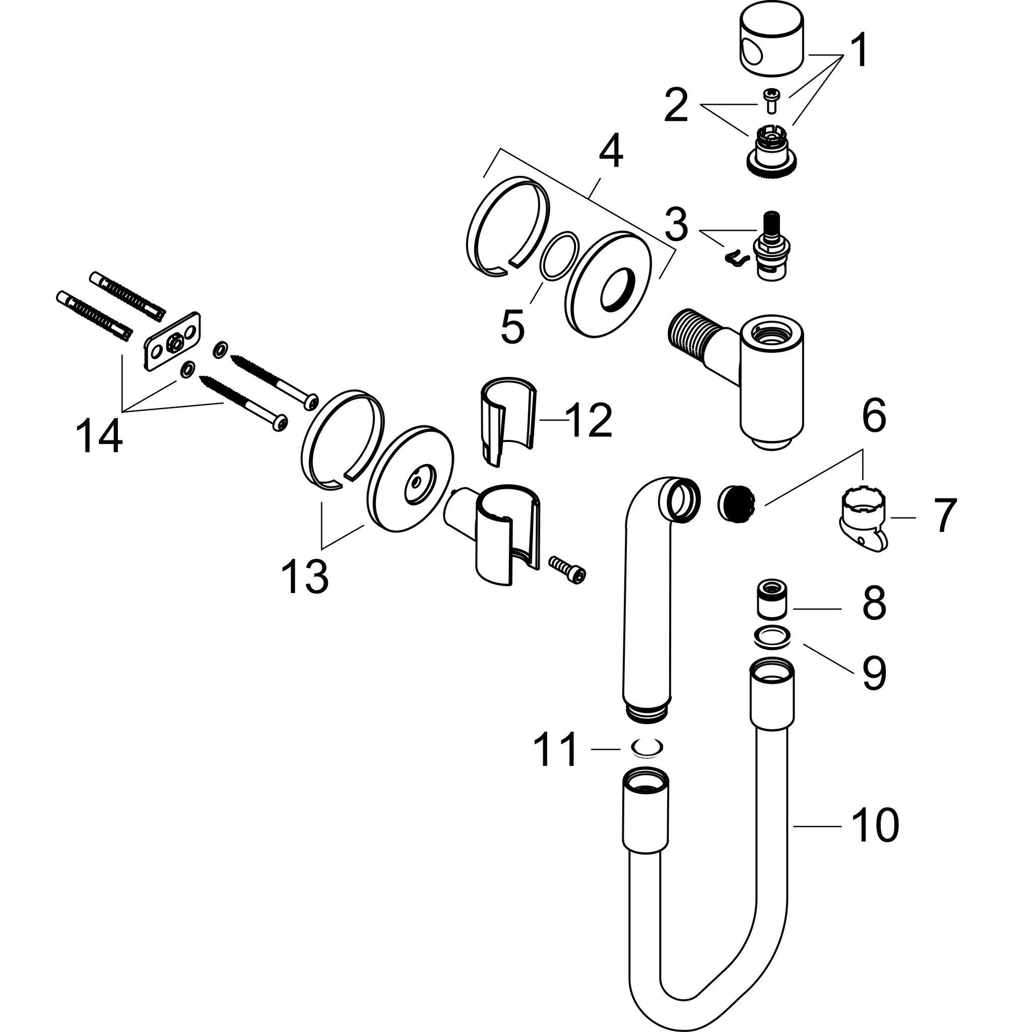 Hansgrohe AXOR One Gießrohrset, Chrom, 13 l/min Durchfluss, 2000 mm Brauseschlauch Hansgrohe AXOR One Gießrohrset, Chrom, 13 l/min Durchfluss, 2000 mm Brauseschlauch