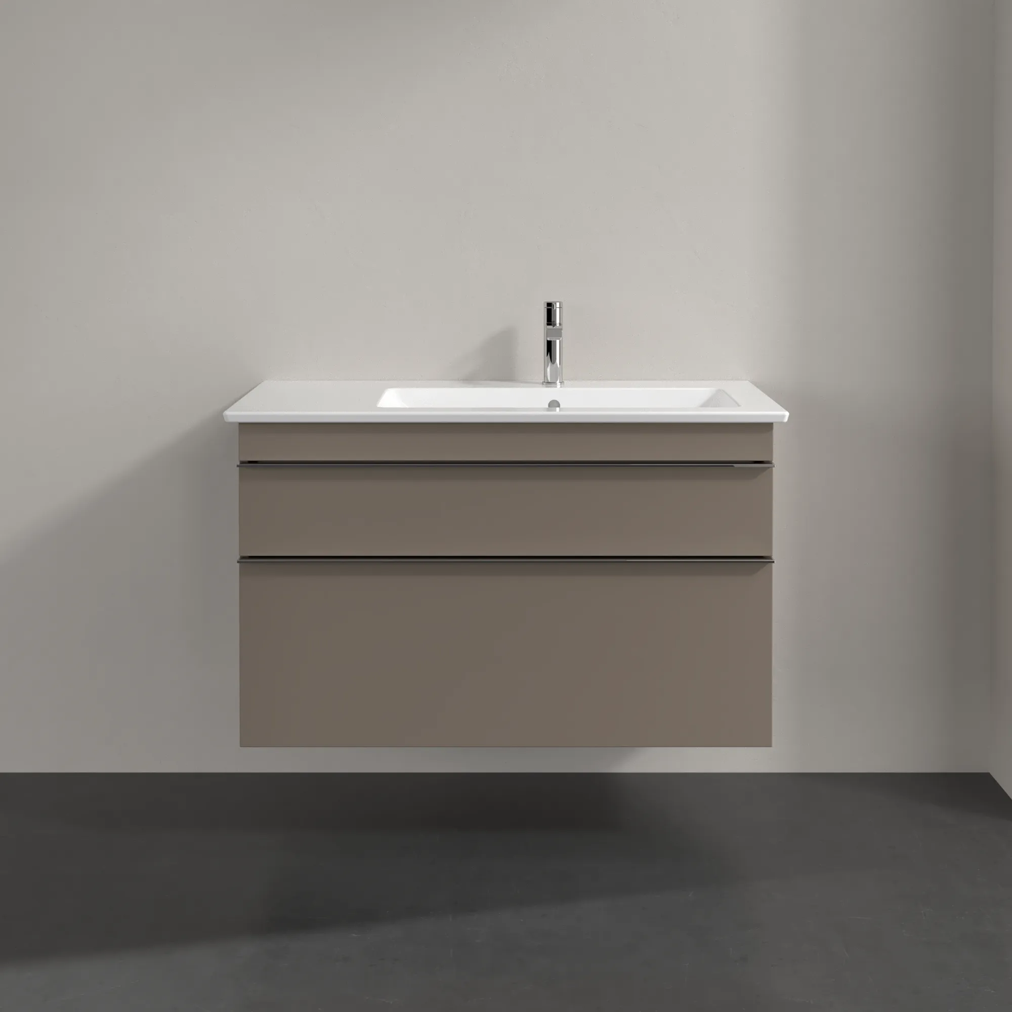 Villeroy & Boch Waschtischunterschrank „Venticello“ für Schrankwaschtisch 953 × 590 × 502 mm Taupe, für Becken rechts