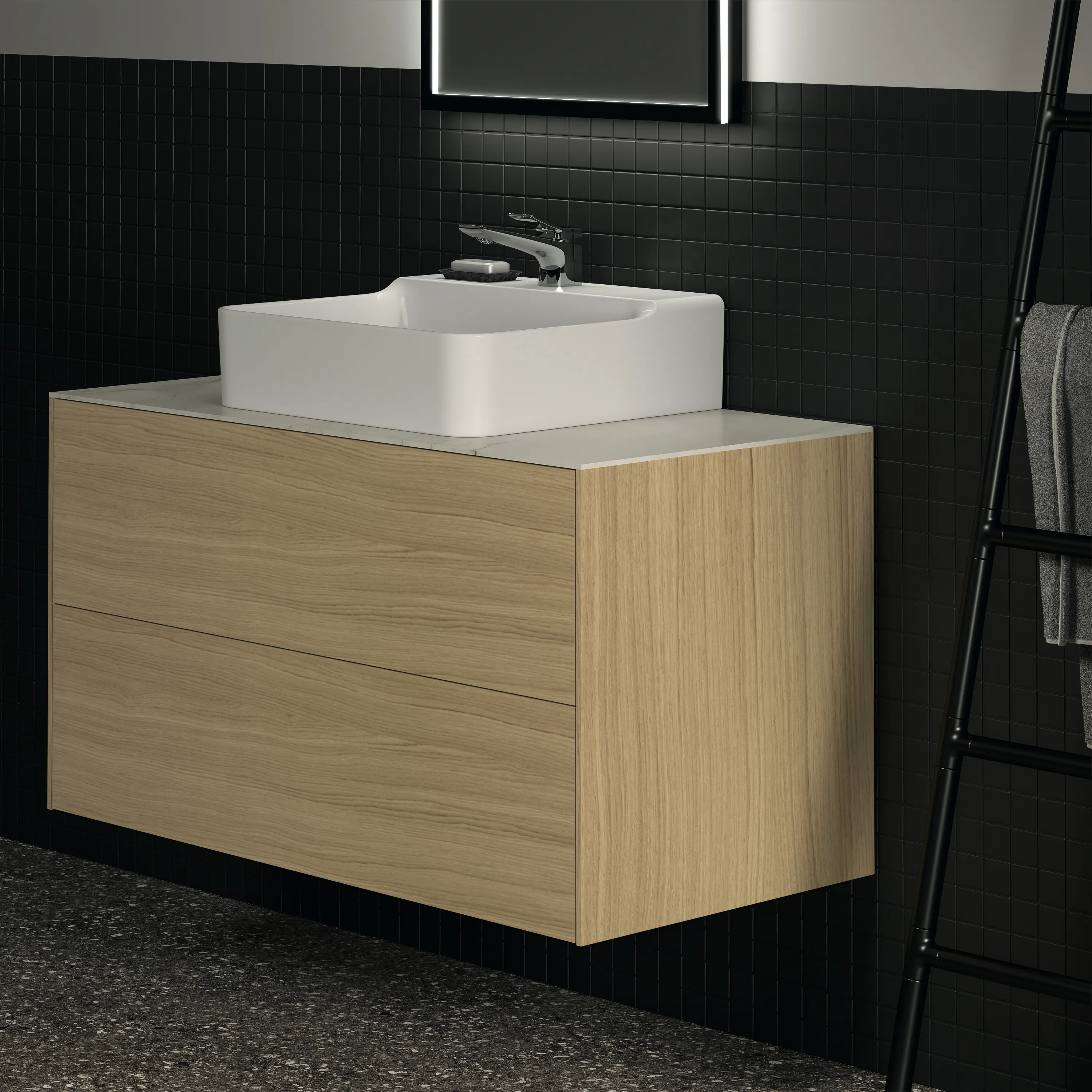 Ideal Standard Waschtischunterschrank „Conca“ 100 × 54 × 50,5 cm Eiche hell Furnier