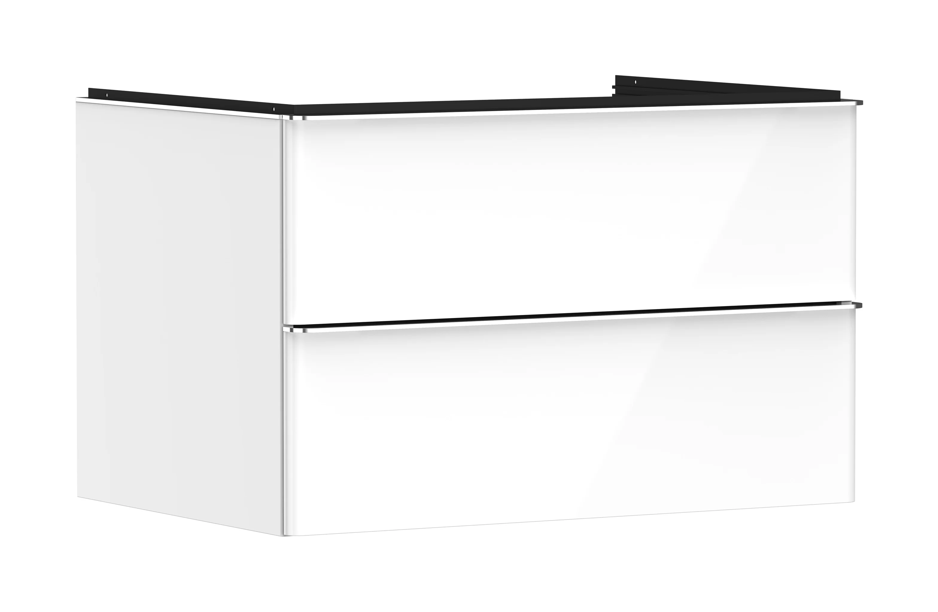 Hansgrohe Xelu Q Waschtischunterschrank, weiß hochglanz, 780 x 540 mm, 2 Schubkästen, verchromte Griffe, SoftClose, wandmontiert