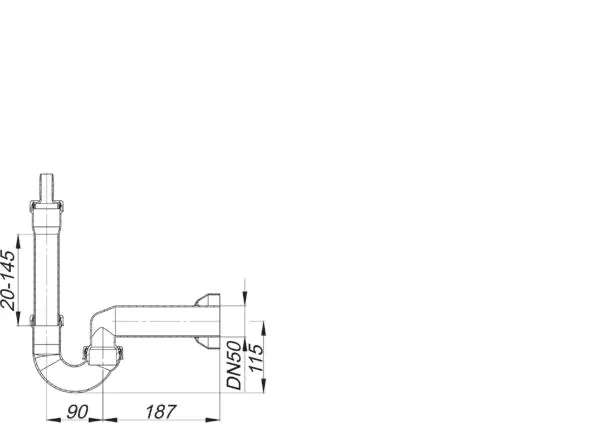 Waschgeräte-Siphon 111, DN 50 Waschgeräte-Siphon 111, DN 50