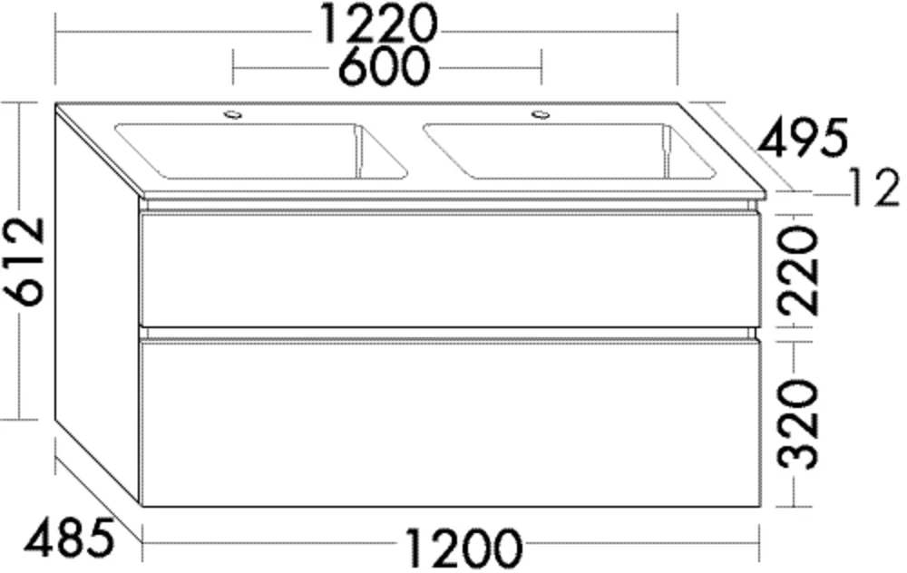burgbad Waschtischunterschrank „Lin20“ in Weiß Matt mit Laserkante burgbad Waschtischunterschrank „Lin20“ in Weiß Matt mit Laserkante
