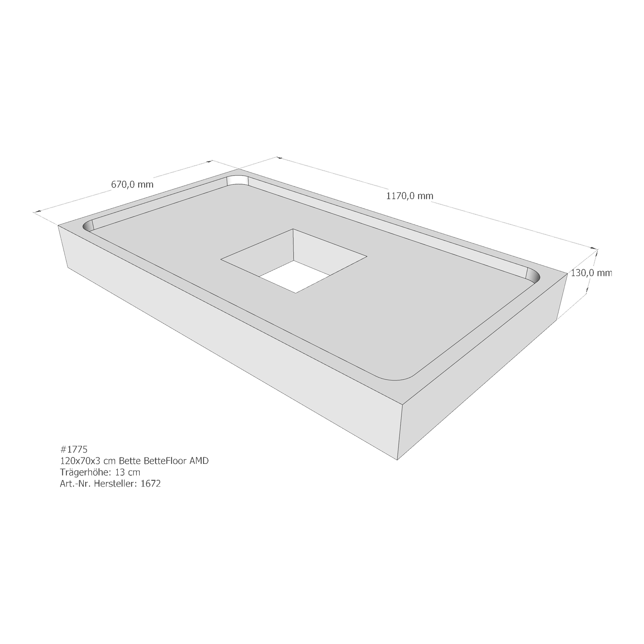 Duschwannenträger Bette BetteFloor 120x70x3 cm AMD