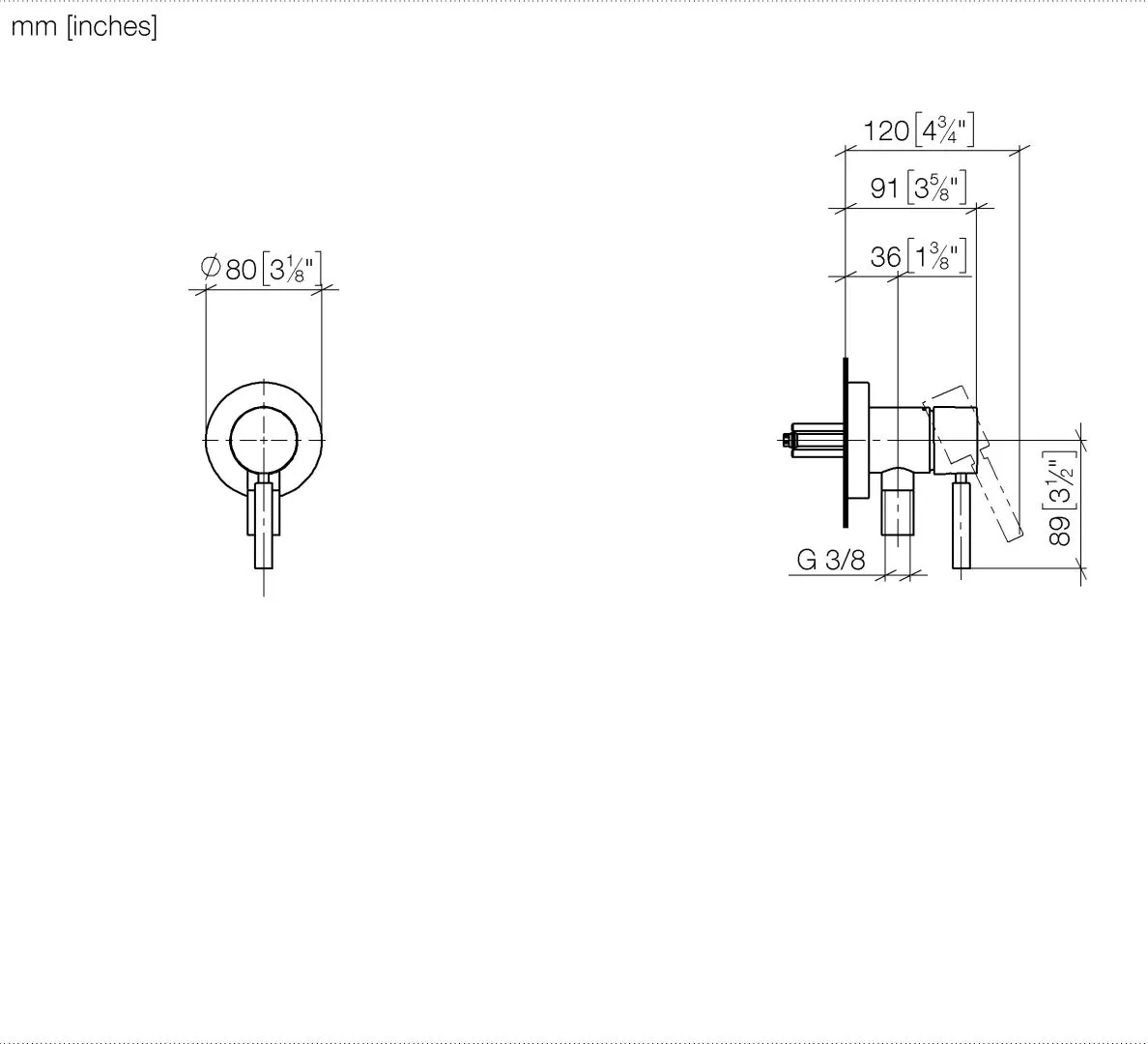 UP-Einhandbatterie mit Abdeckplatte mit integriertem Brauseanschluss SERIENSPEZIFISCH Chrom 36046660