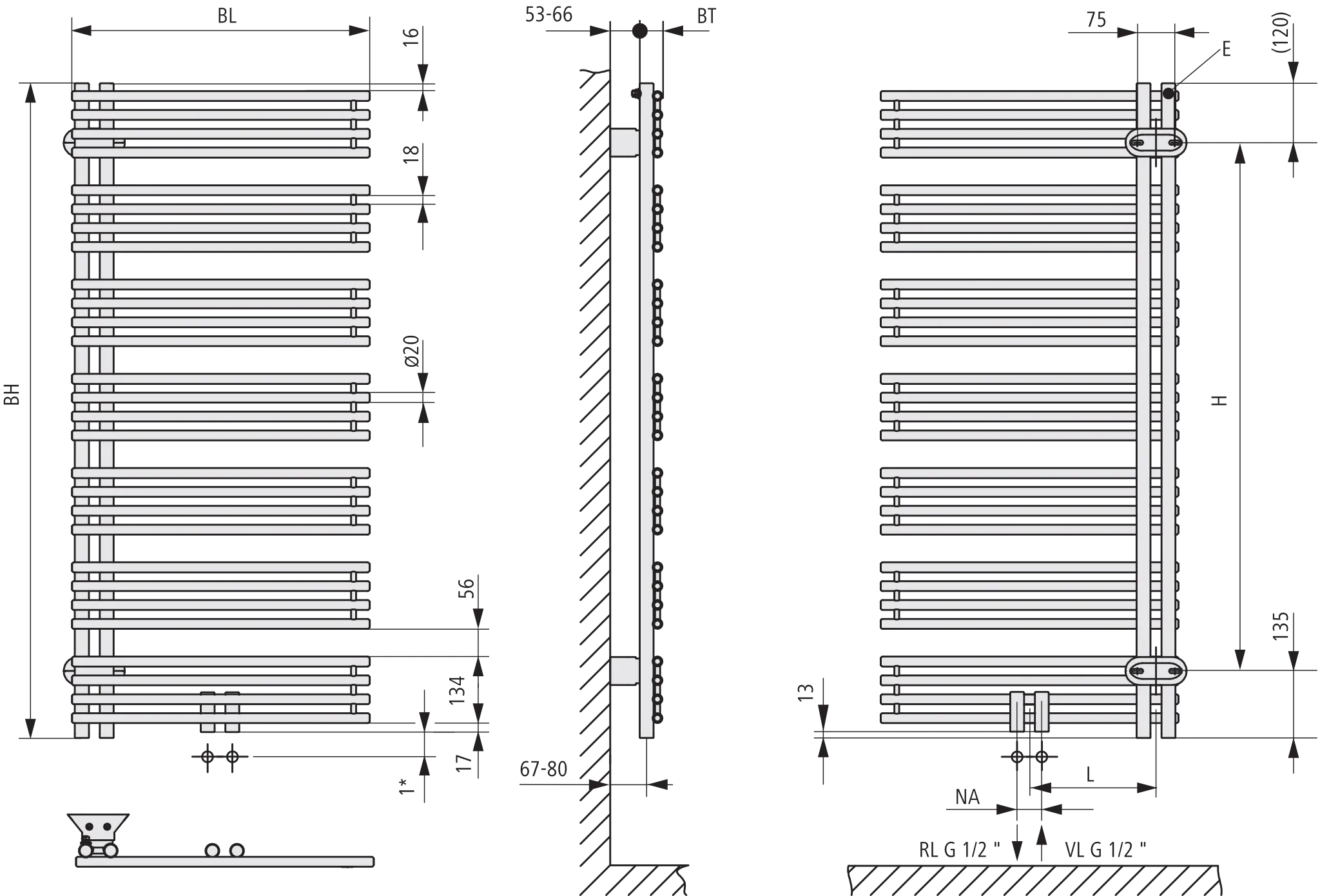 Kermi Design-Heizkörper „Diveo®“ 45 × 94 cm in Weiß Kermi Design-Heizkörper „Diveo®“ 45 × 94 cm in Weiß