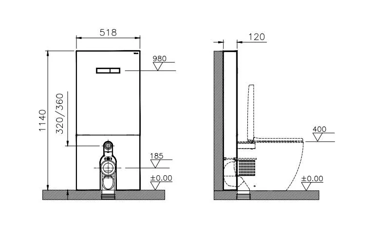 Vitrus Stand-Spülkasten für Stand-WCs mit Glasfront Weiß Vitrus Stand-Spülkasten für Stand-WCs mit Glasfront Weiß