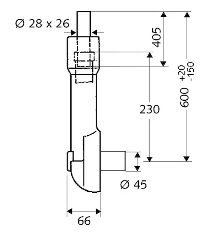 WC-Spülrohr COMPACT II