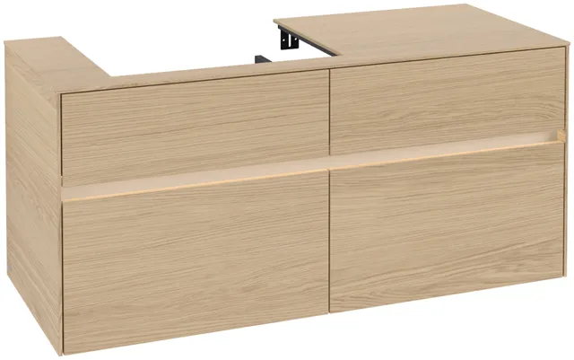 Villeroy & Boch Waschtischunterschrank „Collaro“ 1200 × 548 × 500 mm Nordic Oak, mit Beleuchtung, für Becken links Villeroy & Boch Waschtischunterschrank „Collaro“ 1200 × 548 × 500 mm Nordic Oak, mit Beleuchtung, für Becken links