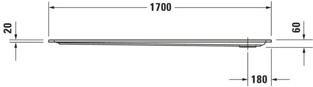 Duravit rechteck Duschwanne „Starck Slimline“ 170 × 90 cm ohne Antislip Duravit rechteck Duschwanne „Starck Slimline“ 170 × 90 cm ohne Antislip