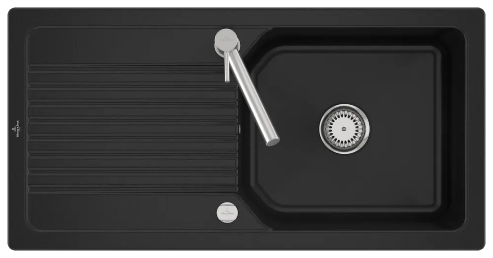 Villeroy & Boch flächenbündiges Küchenspülbecken „Linara“ 60 flat 980 × 490 × 200 mm in Chromite