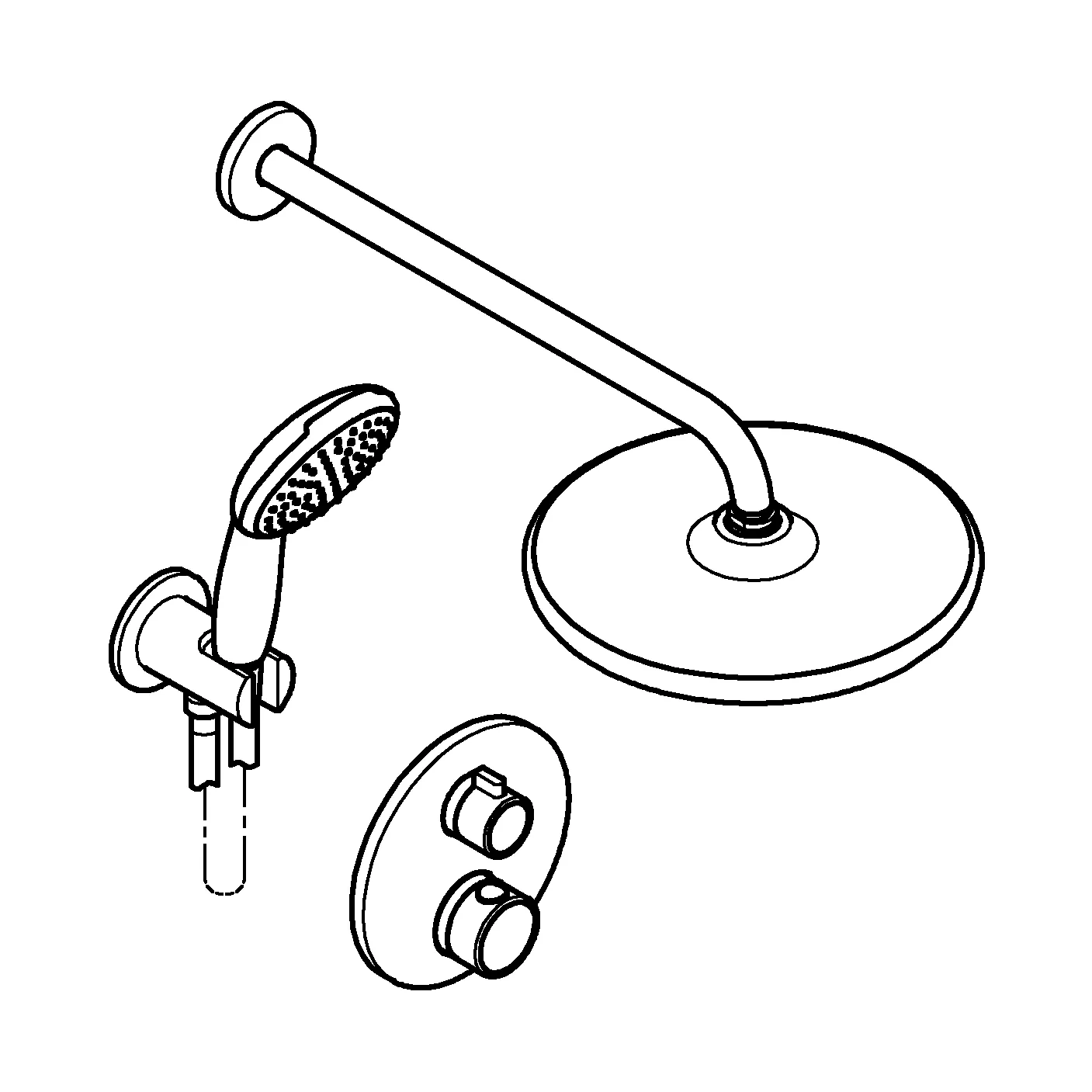 Grohe UP-Duschsystem Grohtherm 103996, rund, Tempesta 250 Kopfbrause-Set Grohe UP-Duschsystem Grohtherm 103996, rund, Tempesta 250 Kopfbrause-Set