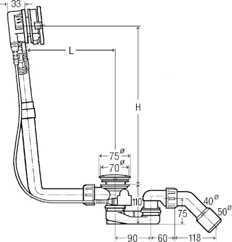 Viega Ab- und Überlaufgarnitur mit Zulauffunktion Modell 6161.50 „Multiplex Trio“ für Standardwannen (Ablauf am Fußende) Viega Ab- und Überlaufgarnitur mit Zulauffunktion Modell 6161.50 „Multiplex Trio“ für Standardwannen (Ablauf am Fußende)