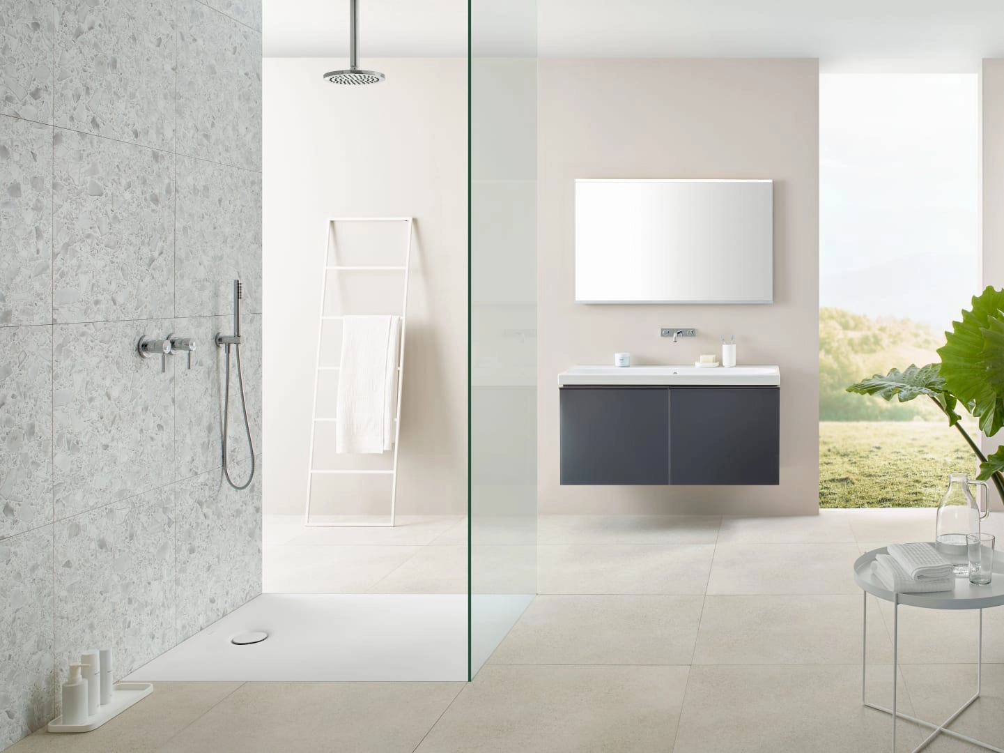 Wandwaschtisch „Acanto“, rechteckig, mit Überlauf 120 × 48,2 cm