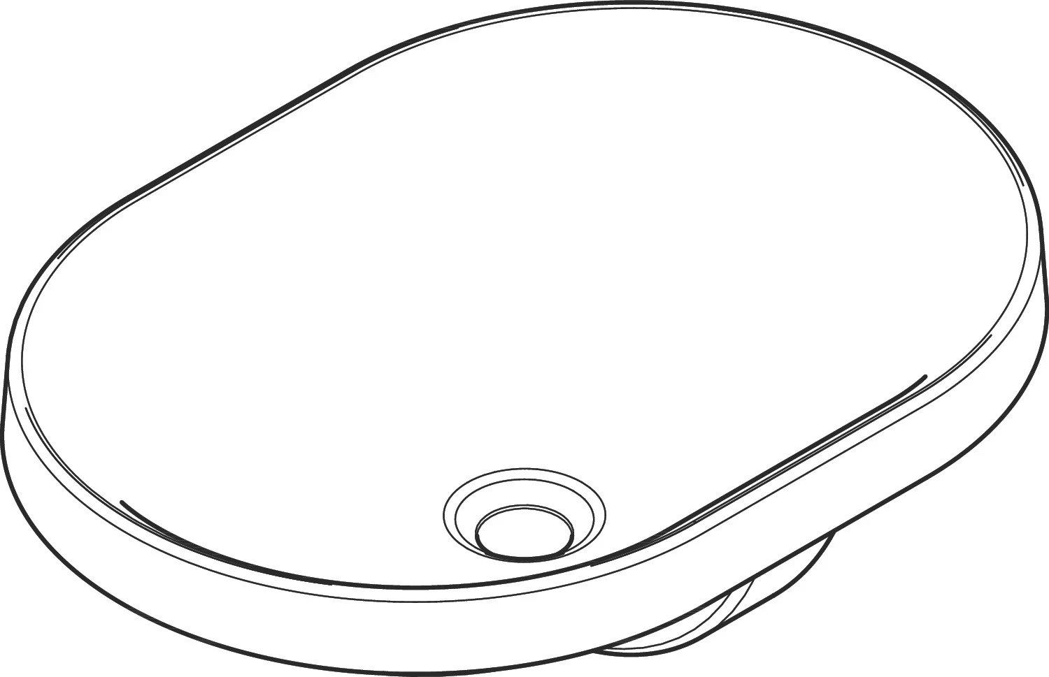 Hansgrohe Einbauwaschtisch Xuniva U, weiß, 550x400x130 mm, glänzend, mit Überlauf, CL25