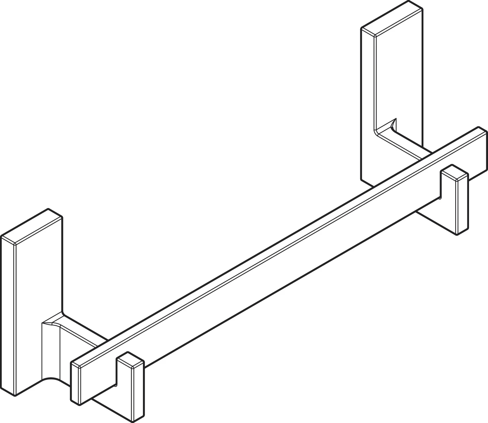Hansgrohe AXOR Universal Rectangular Haltestange in Chrom, 340 mm Länge, verdeckte Befestigung, Bohrabstand 300 mm