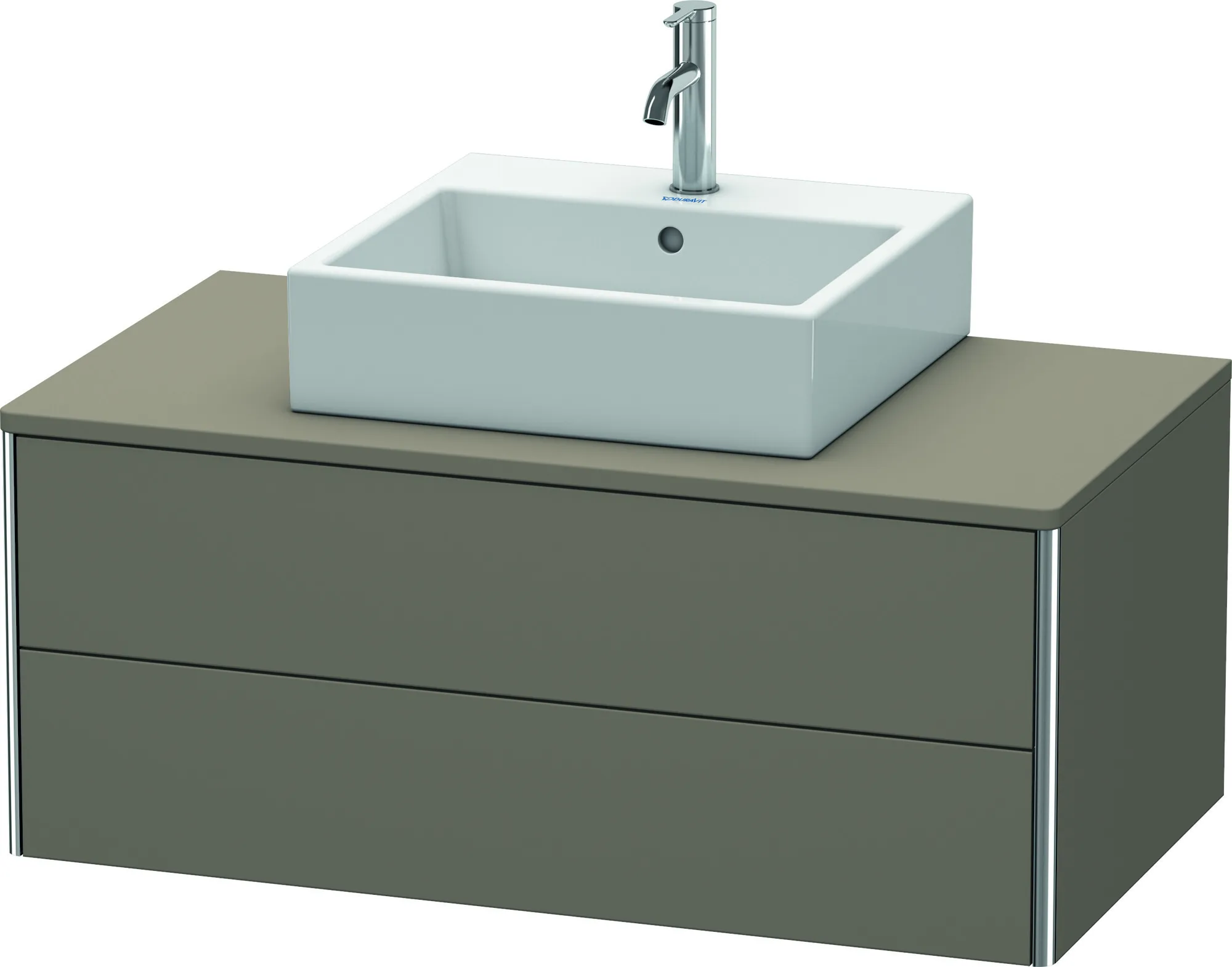 Duravit Waschtischunterschrank wandhängend „XSquare“ 100 × 40 × 54,8 cm Flannel Grey Seidenmatt Becken: mittig / Front- & Korpusfarbe: Flannel Grey Seidenmatt / Größe: 100 × 54,8 × 40 cm / Oberfläche: Lack / Profile: Chrom / Schubladen: 2 Duravit Waschtischunterschrank wandhängend „XSquare“ 100 × 40 × 54,8 cm Flannel Grey Seidenmatt Becken: mittig / Front- & Korpusfarbe: Flannel Grey Seidenmatt / Größe: 100 × 54,8 × 40 cm / Oberfläche: Lack / Profile: Chrom / Schubladen: 2