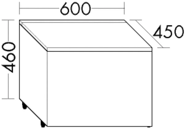burgbad Rollcontainer „Sys30“ 60 × 46 × 45 cm in Eisblau Softmatt