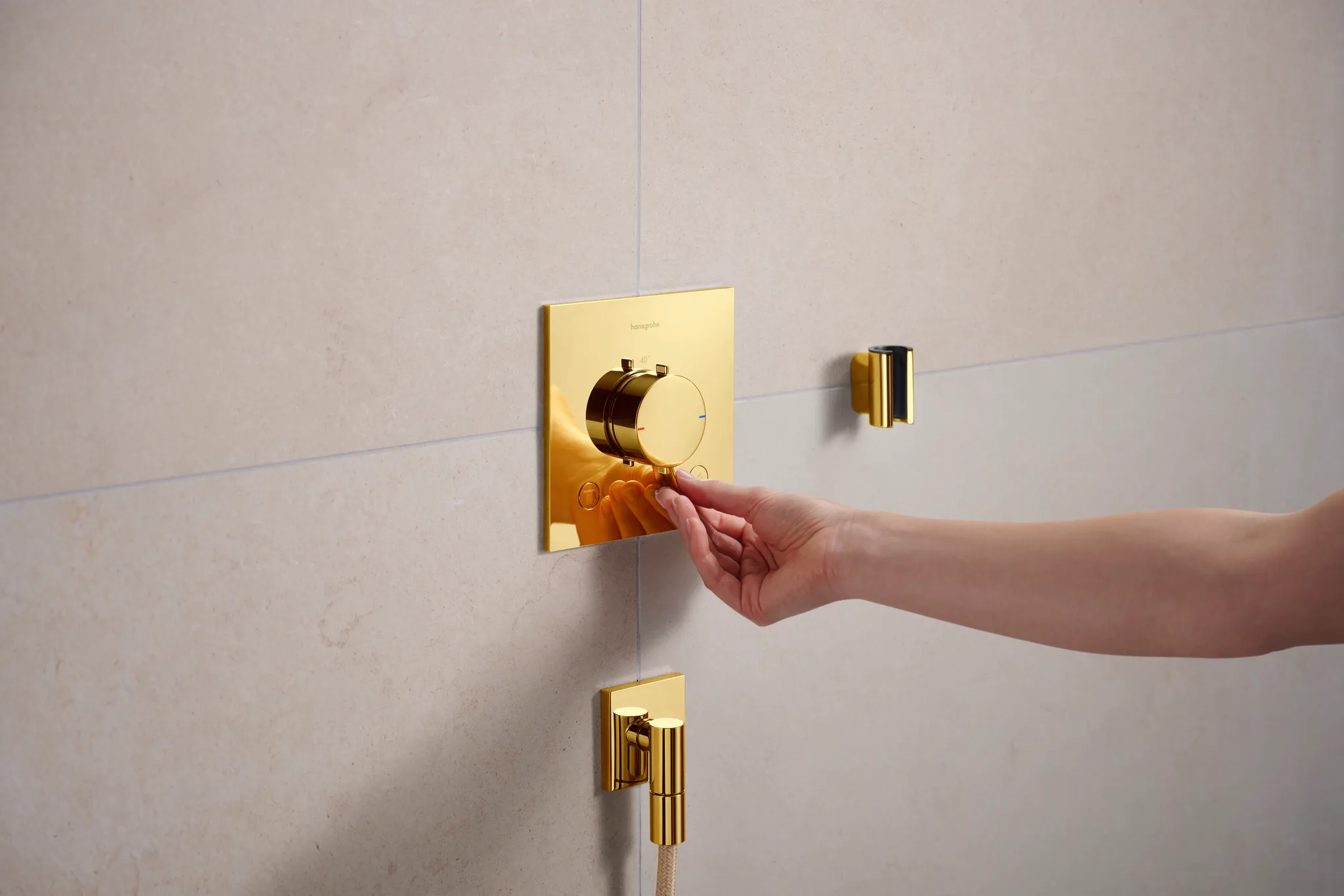 Hansgrohe Ecostat Comfort E Thermostat Unterputz für 2 Verbraucher, Polished Gold Optic Hansgrohe Ecostat Comfort E Thermostat Unterputz für 2 Verbraucher, Polished Gold Optic