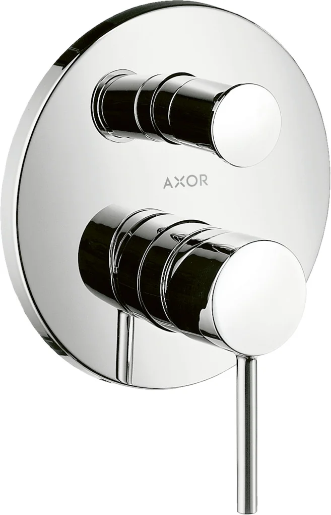 Hansgrohe AXOR Starck Einhebel-Wannenmischer Unterputz Chrom, 2 Verbraucher, Keramikmischsystem, einstellbare Temperaturbegrenzung, für Durchlauferhitzer geeignet