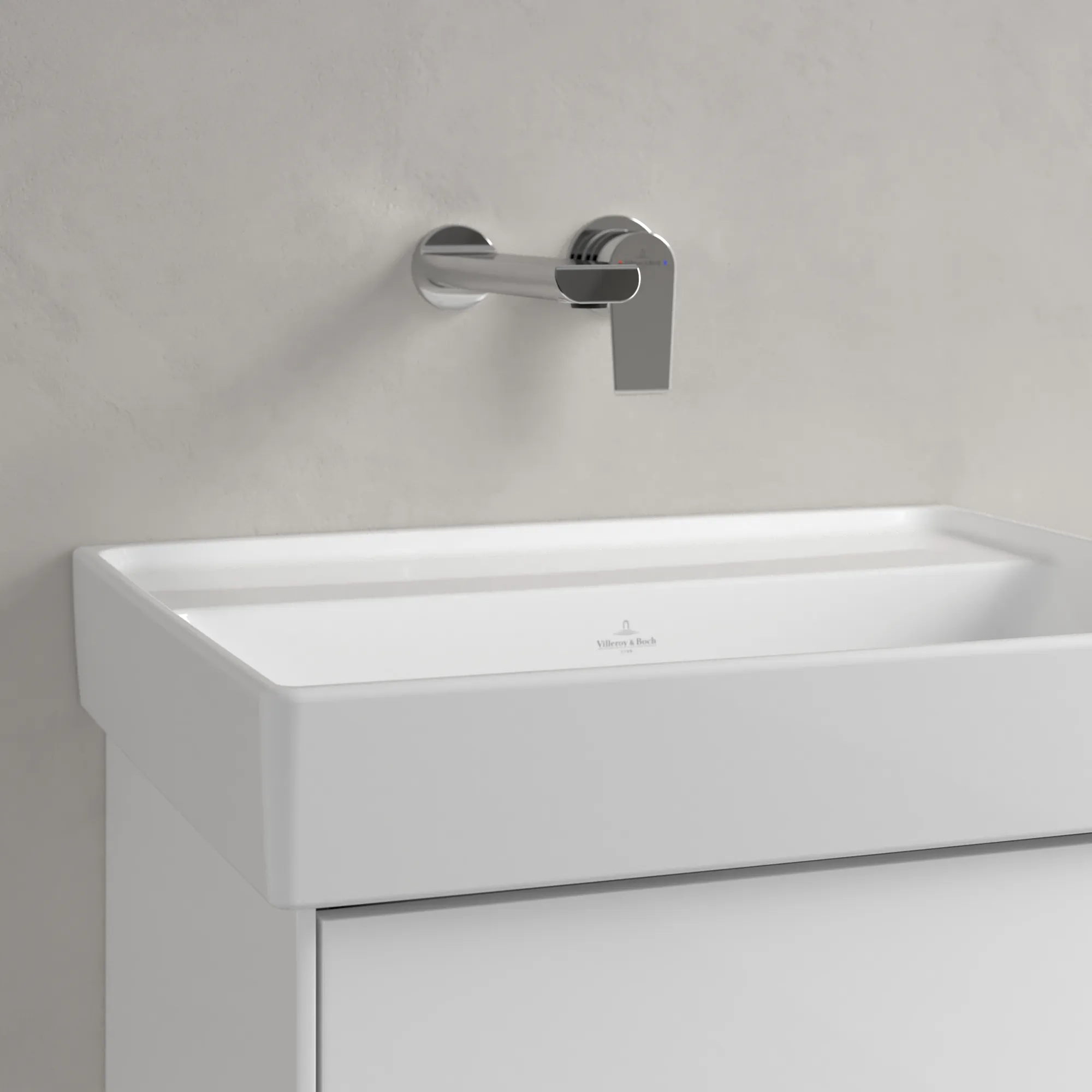 Villeroy & Boch Wandwaschtisch aus TitanCeram „Collaro“ 550 × 440 × 160 mm, ohne Hahnlochbohrung in Weiß Alpin Villeroy & Boch Wandwaschtisch aus TitanCeram „Collaro“ 550 × 440 × 160 mm, ohne Hahnlochbohrung in Weiß Alpin