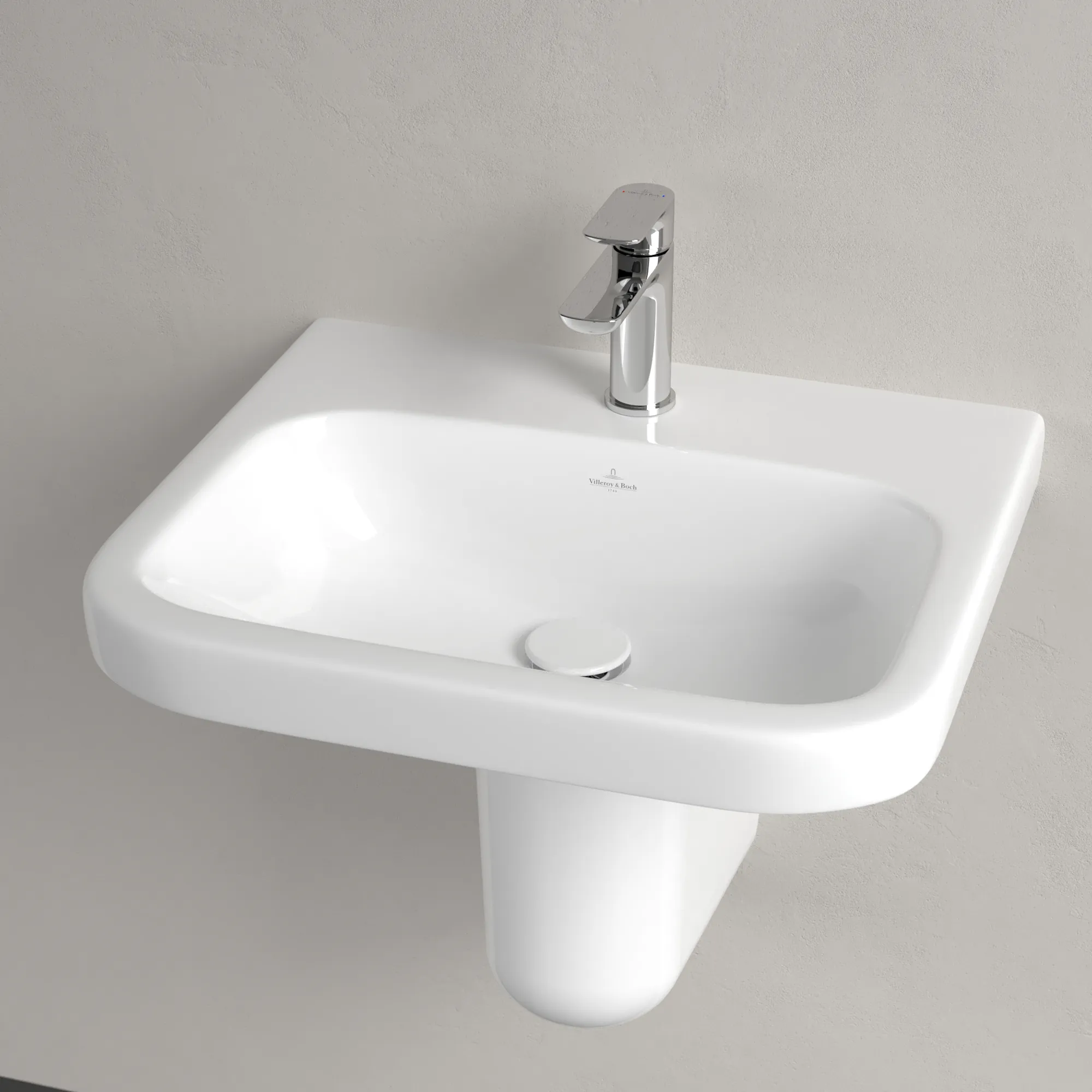 Villeroy & Boch Architectura Wandwaschbecken 418856, 550x470x180mm, weiß Alpin, glänzend, 3-Loch-Armatur, Sanitärkeramik