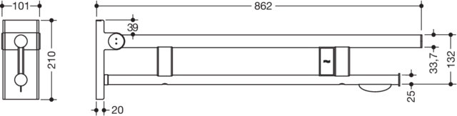 HEWI Stützklappgriff „System 900“