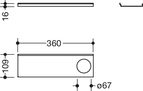 HEWI Ablage in 36 × 1,6 cm HEWI Ablage in 36 × 1,6 cm