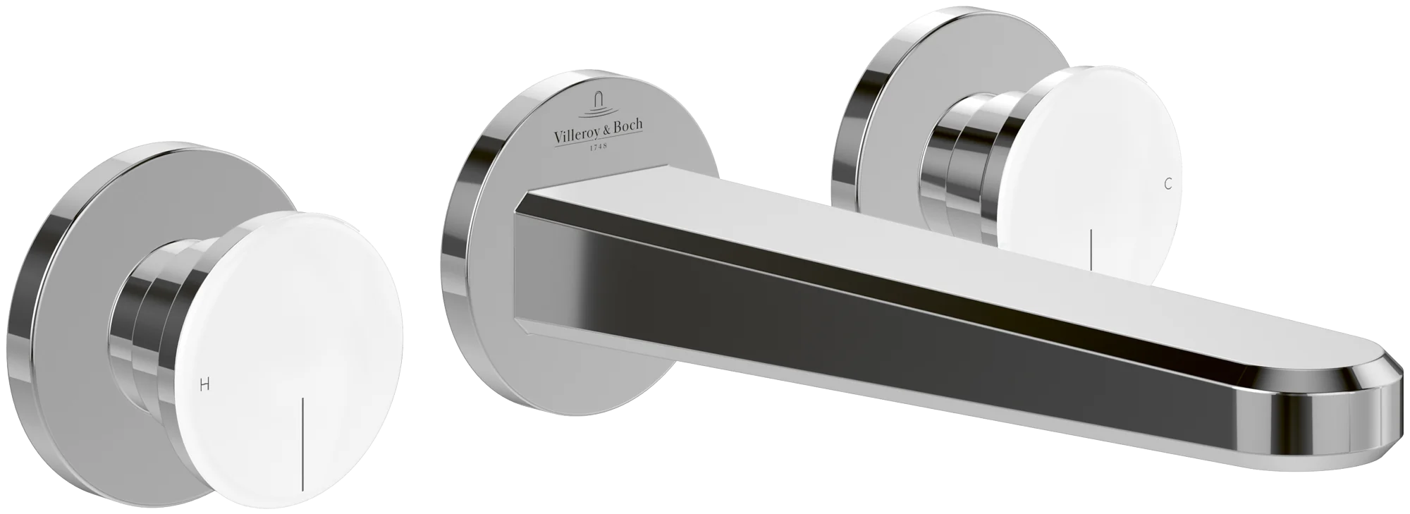 Villeroy & Boch Einhebel-Waschtischarmatur Vea, eckig, chromglänzend, 131 mm Höhe, 52 x 149 mm Maße