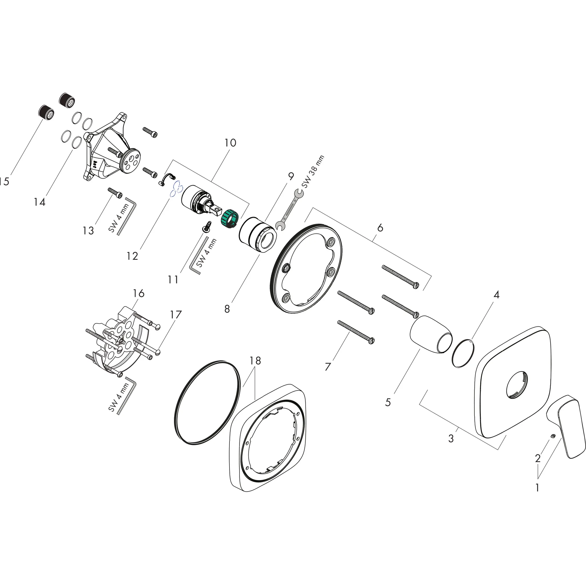 Brausenmischer Unterputz Logis Fertigset chrom Brausenmischer Unterputz Logis Fertigset chrom