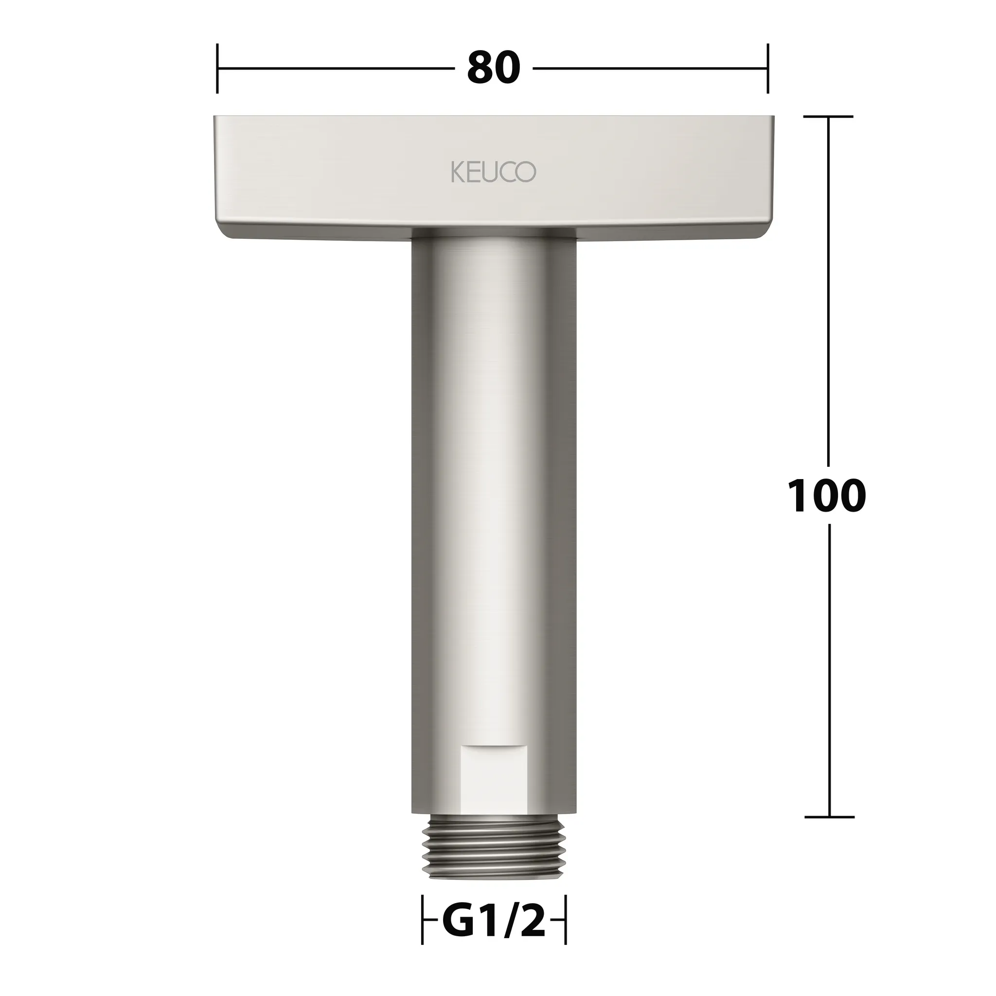 Edition 300 53089050102 Brausearm Deckenanschluß eckig 100 mm Nickel gebürstet