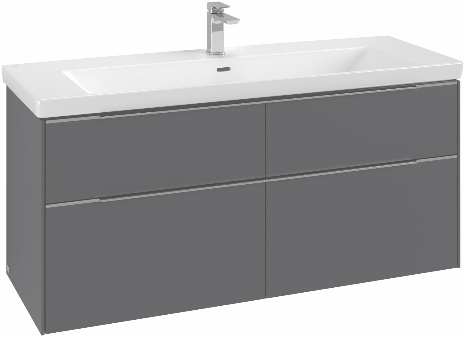 Villeroy & Boch Waschtischunterschrank „Subway 3.0“ für Schrankwaschtisch 127,2 × 42,9 × 47,8 × 47,8 cm in 4 Auszüge, Waschbecken mittig, mittig