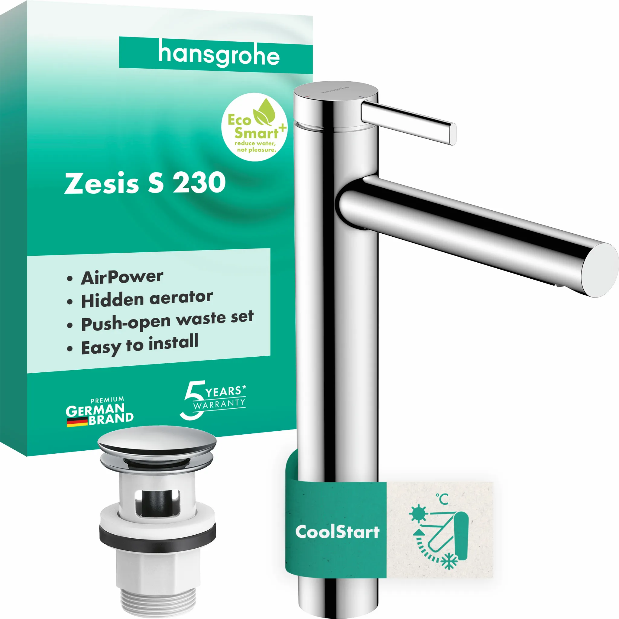Waschtischarmatur „Zesis S“ Ausladung 178 mm in Chrom Waschtischarmatur „Zesis S“ Ausladung 178 mm in Chrom