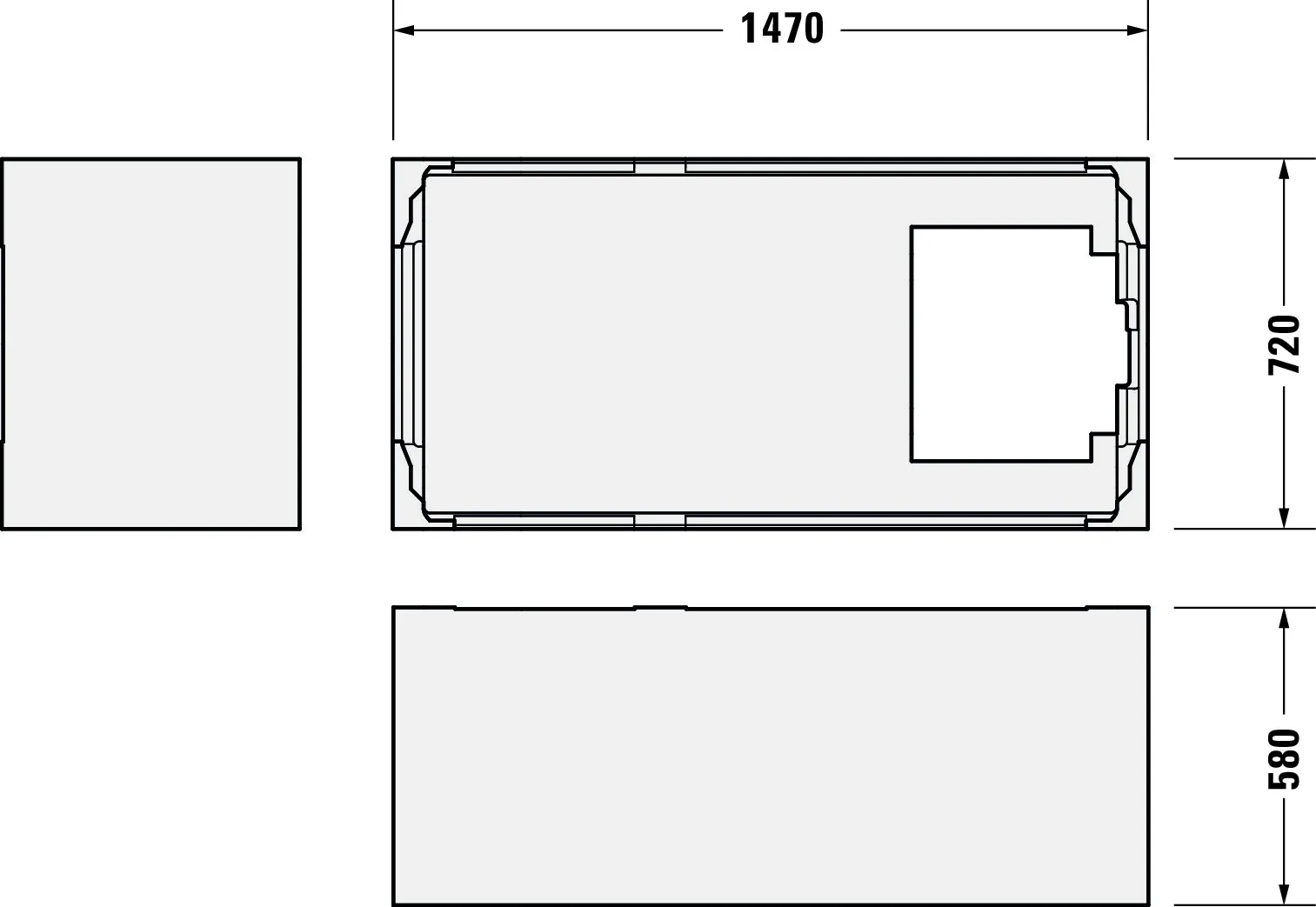 Duravit Badewanne „D-Neo“ rechteck 150 × 75 cm, Fußablauf