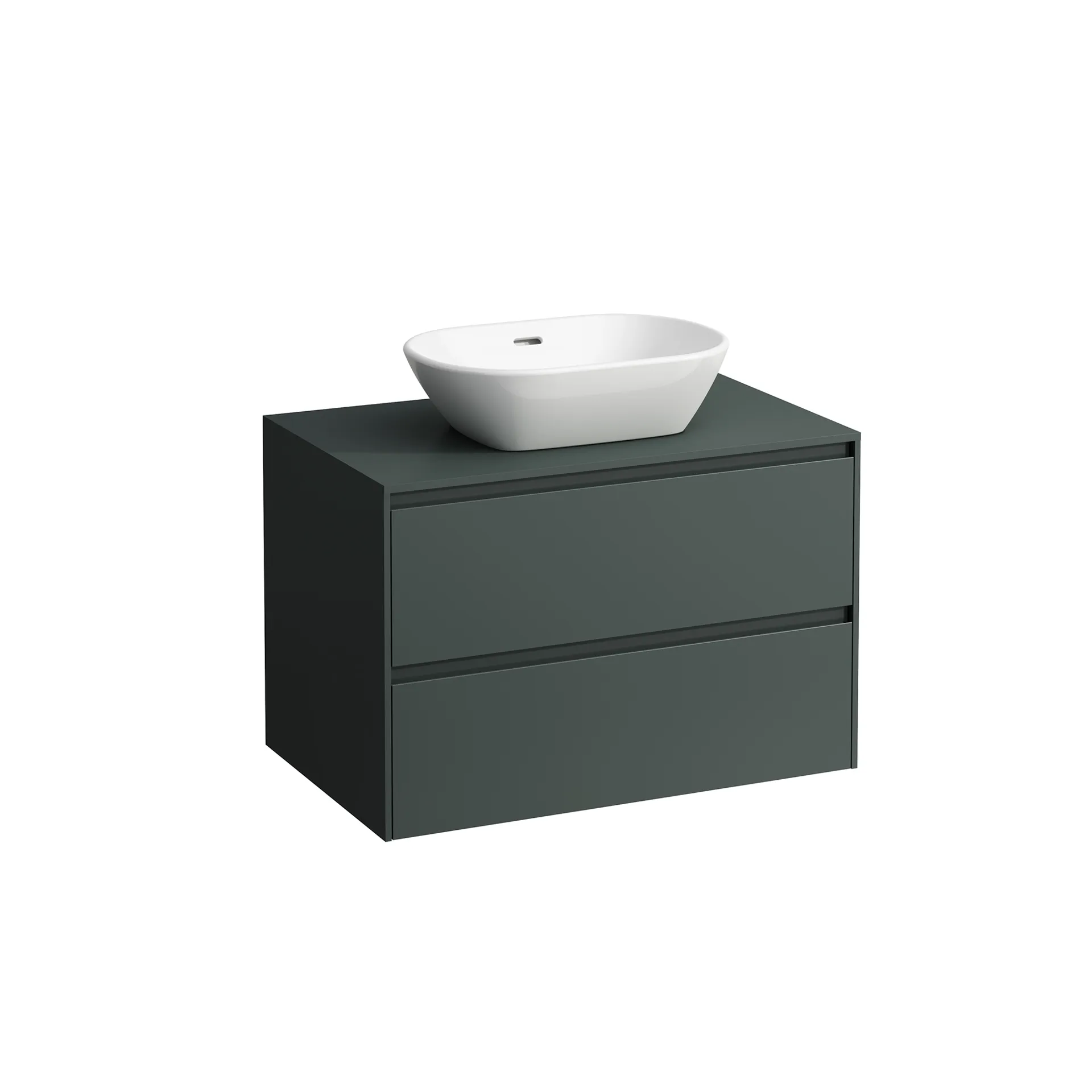 Waschtischunterbau+Waschtischplatte (Schubladenelement) LANI 493x785x527 mit Ausschnitt mittig Abdeckplatte 12 mm, mit 2 Schubladen integrierter Griffleiste Vollauszug und Soft-Close weiß matt Waschtischunterbau+Waschtischplatte (Schubladenelement) LANI 493x785x527 mit Ausschnitt mittig Abdeckplatte 12 mm, mit 2 Schubladen integrierter Griffleiste Vollauszug und Soft-Close weiß matt