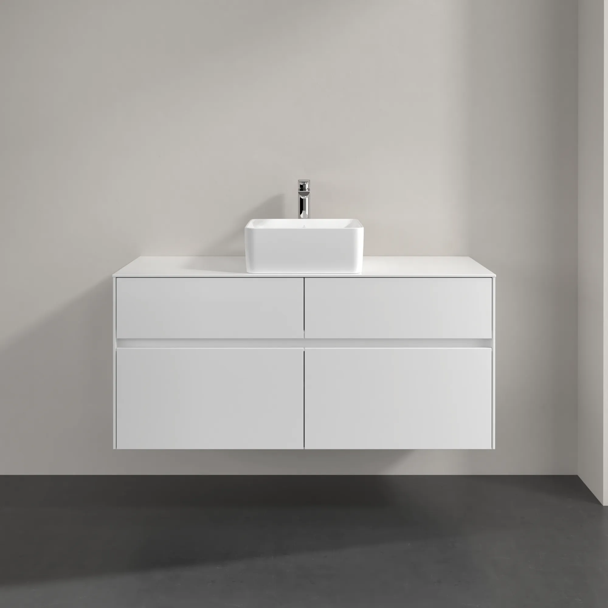 Villeroy & Boch Waschtischunterschrank „Collaro“ 1200 × 548 × 500 mm Glossy White, ohne Beleuchtung, für Becken mittig Villeroy & Boch Waschtischunterschrank „Collaro“ 1200 × 548 × 500 mm Glossy White, ohne Beleuchtung, für Becken mittig