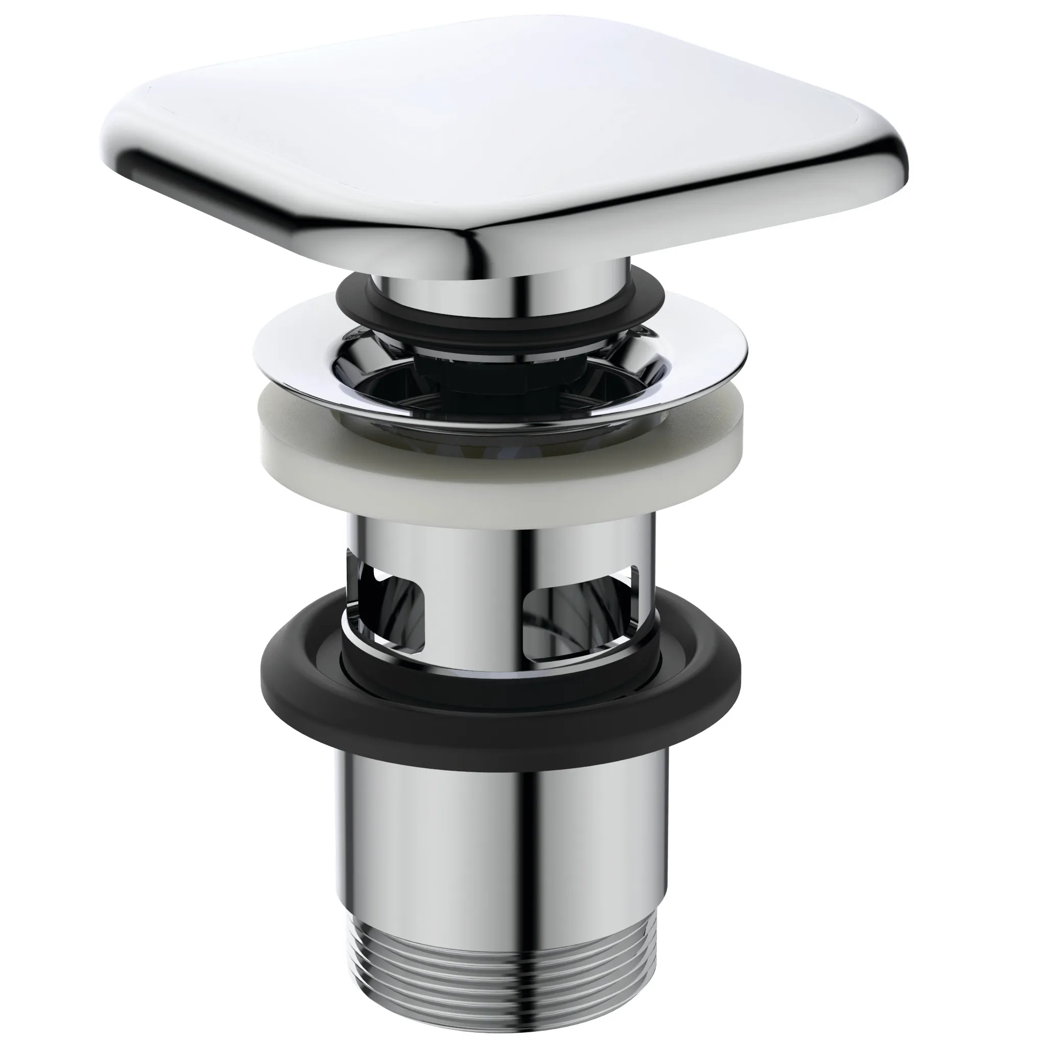 Ideal Standard Push-Open-Ventil quadratisch, Chrom, 120x85x85 mm, Serienübergreifend Ideal Standard Push-Open-Ventil quadratisch, Chrom, 120x85x85 mm, Serienübergreifend