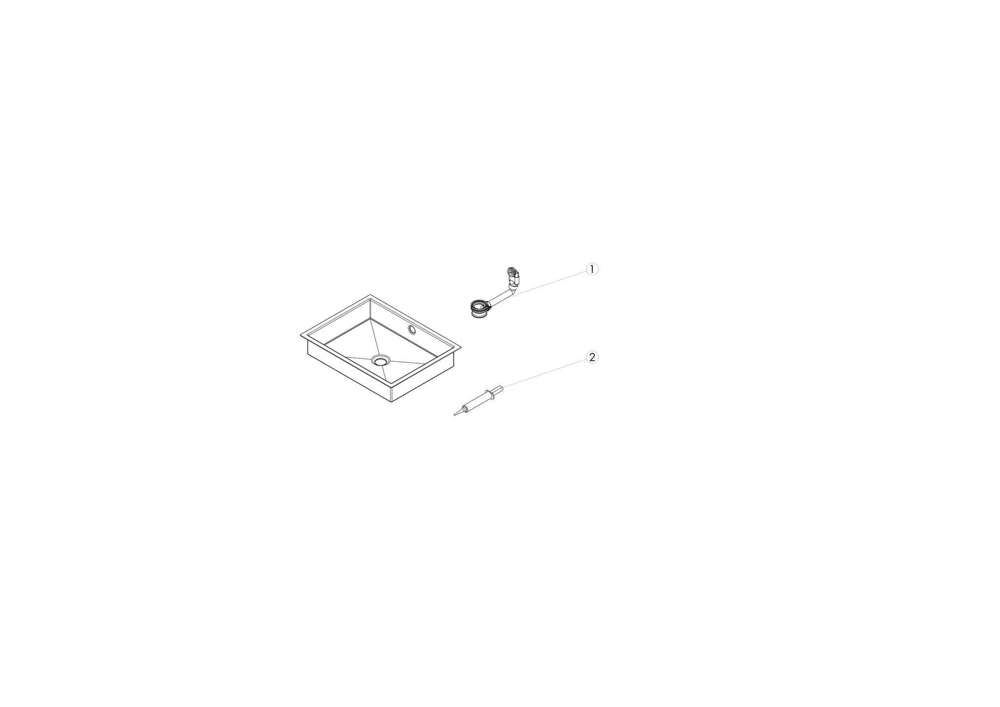 Waschbecken „ME-Serie“ 544 × 419 × 111 mm mit ProShield