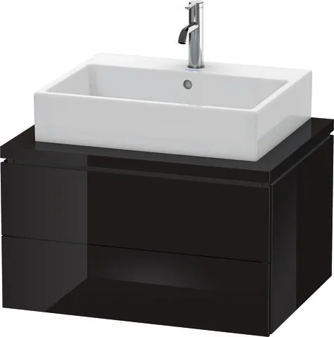 Duravit Waschtischunterschrank wandhängend „L-Cube“ 72 × 40 × 54,7 cm Schwarz Hochglanz