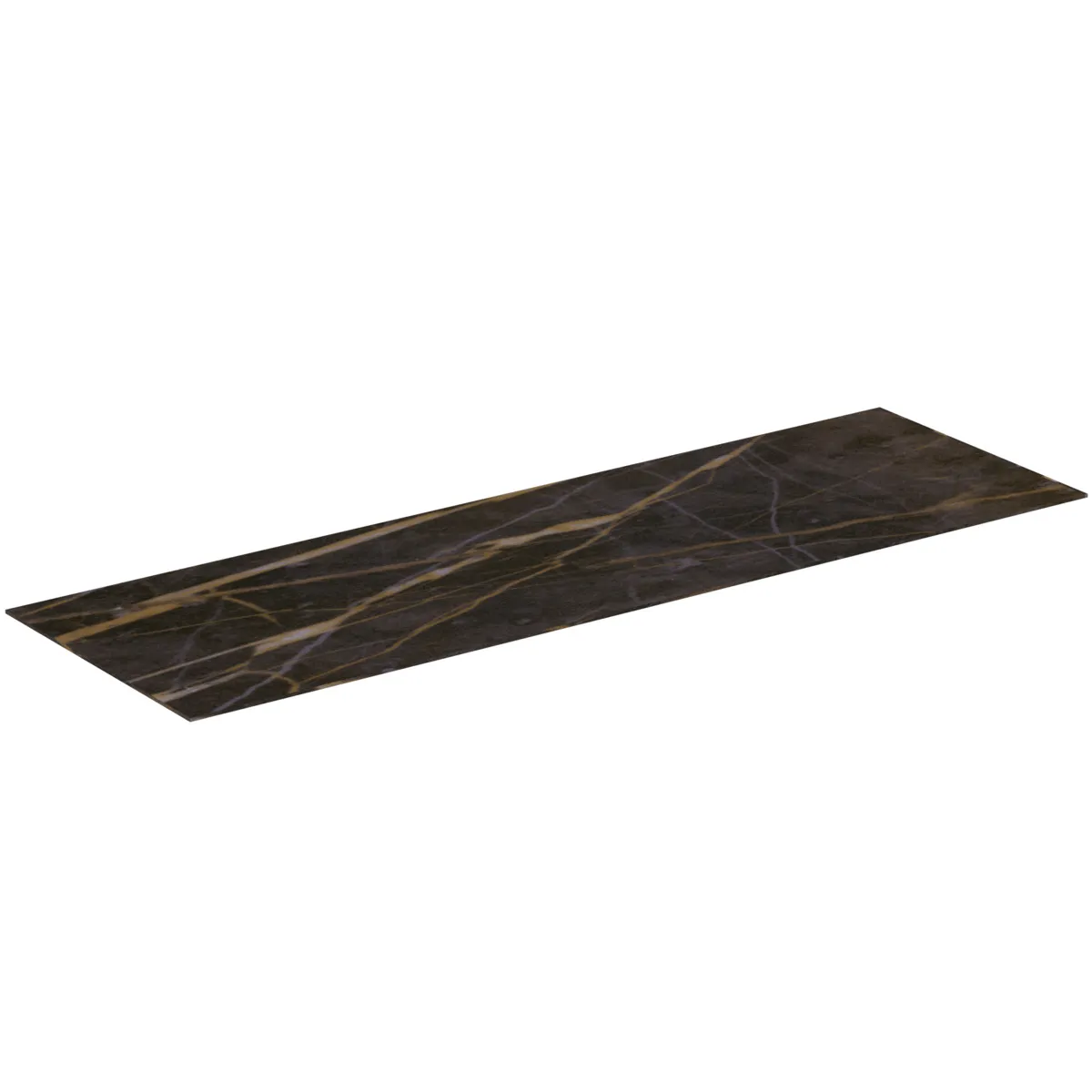 Waschtischplatte Conca, aus Keramik, 1587x505x6mm, Marmor Noir Desir