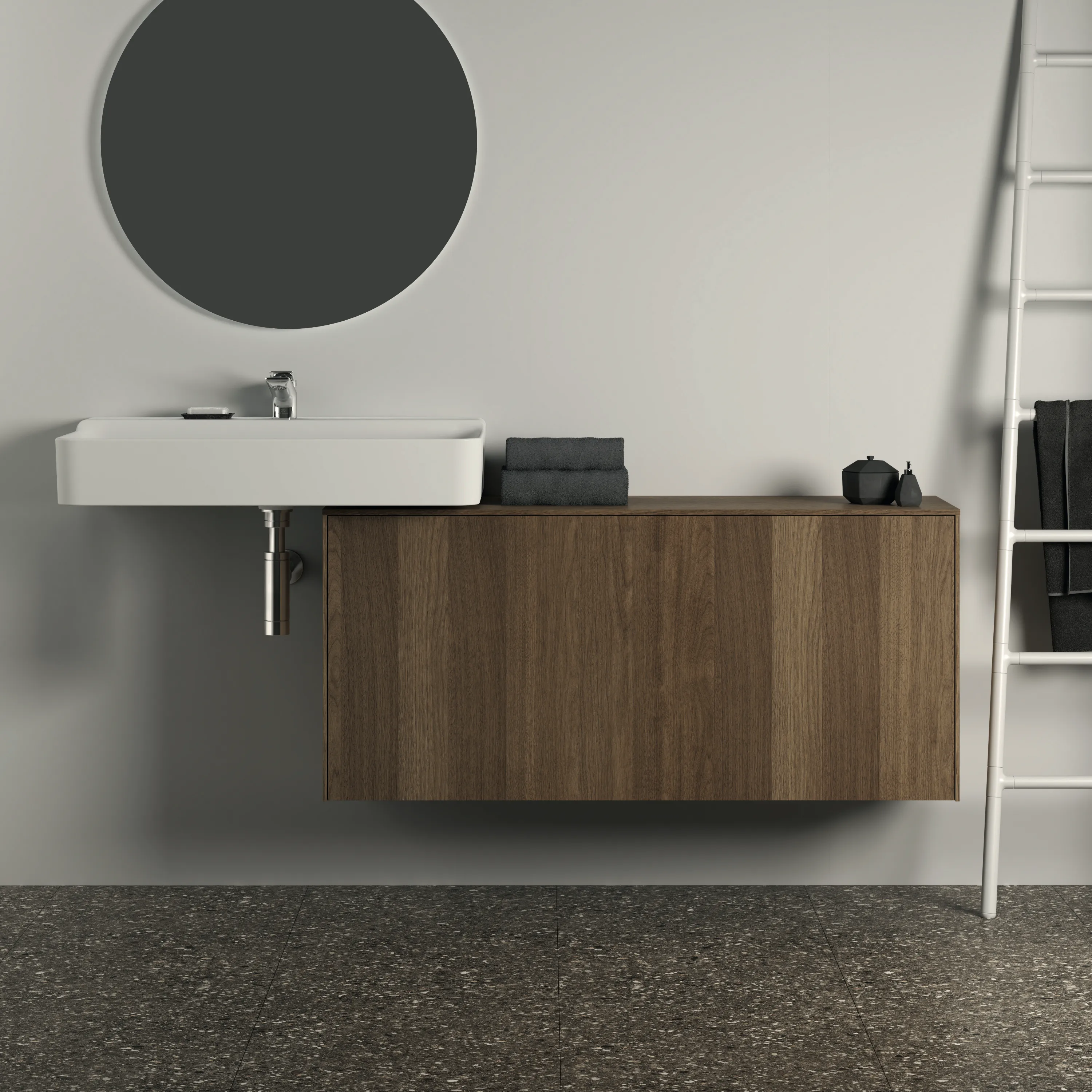 Ideal Standard Waschtischunterschrank „Conca“ 120,2 × 55 × 37,3 cm Walnuss dunkel Furnier Ideal Standard Waschtischunterschrank „Conca“ 120,2 × 55 × 37,3 cm Walnuss dunkel Furnier