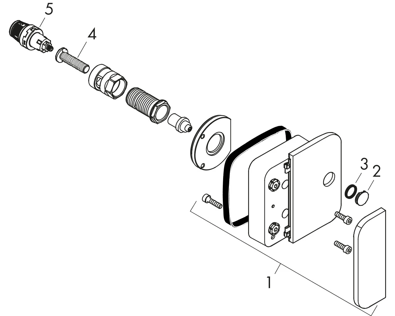 Absperrventil Unterputz Axor One Fertigset chrom